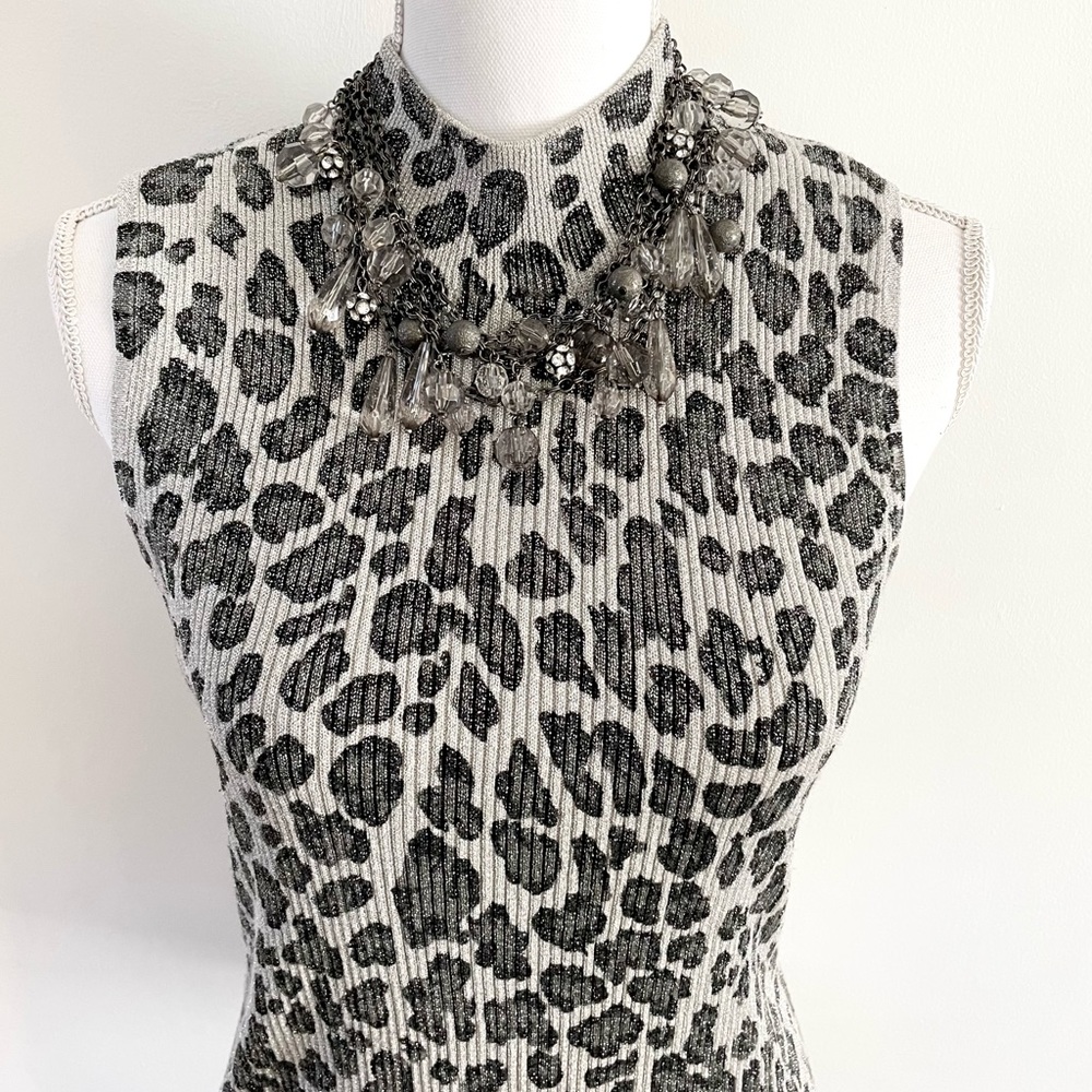 Women’s Gantos Sleeveless Ribbed Mock Neck Leopard Tank - Picture 6 of 11